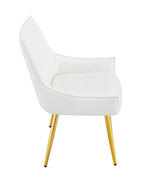 English Elm Crocodile Textured Pu Leather Accent Chair Diamond Tufted with Chrome Metal Legs W3493P456362