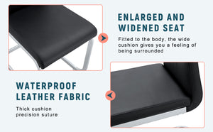 English Elm Set Of 4 Bow-Shaped Black Pu Chairs - Modern Elegance For Dining, Office, And Lounge Spaces W3226P279082-GIGA