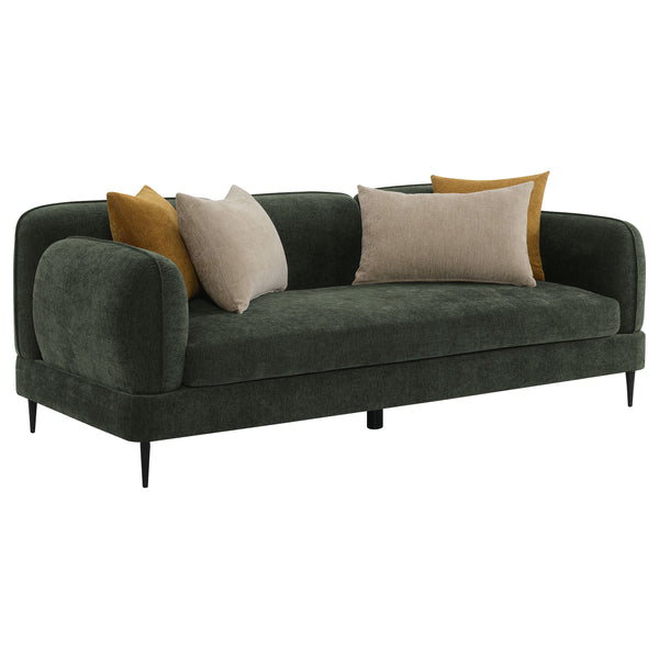 English Elm Repley Chenille Sofa and Loveseat Set with Sculptural Arms for Modern Living Rooms B062S01816