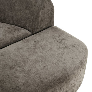 English Elm 111" Curved Sectional Sofa Set Plush Lamb Wool Upholstery Deep Seat Ottoman Lounge Dark Brown N767P371305D