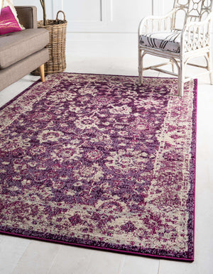 Unique Loom Penrose Krystle Machine Made Floral Rug Purple, Ivory/Pink 9' 10" x 13' 11"