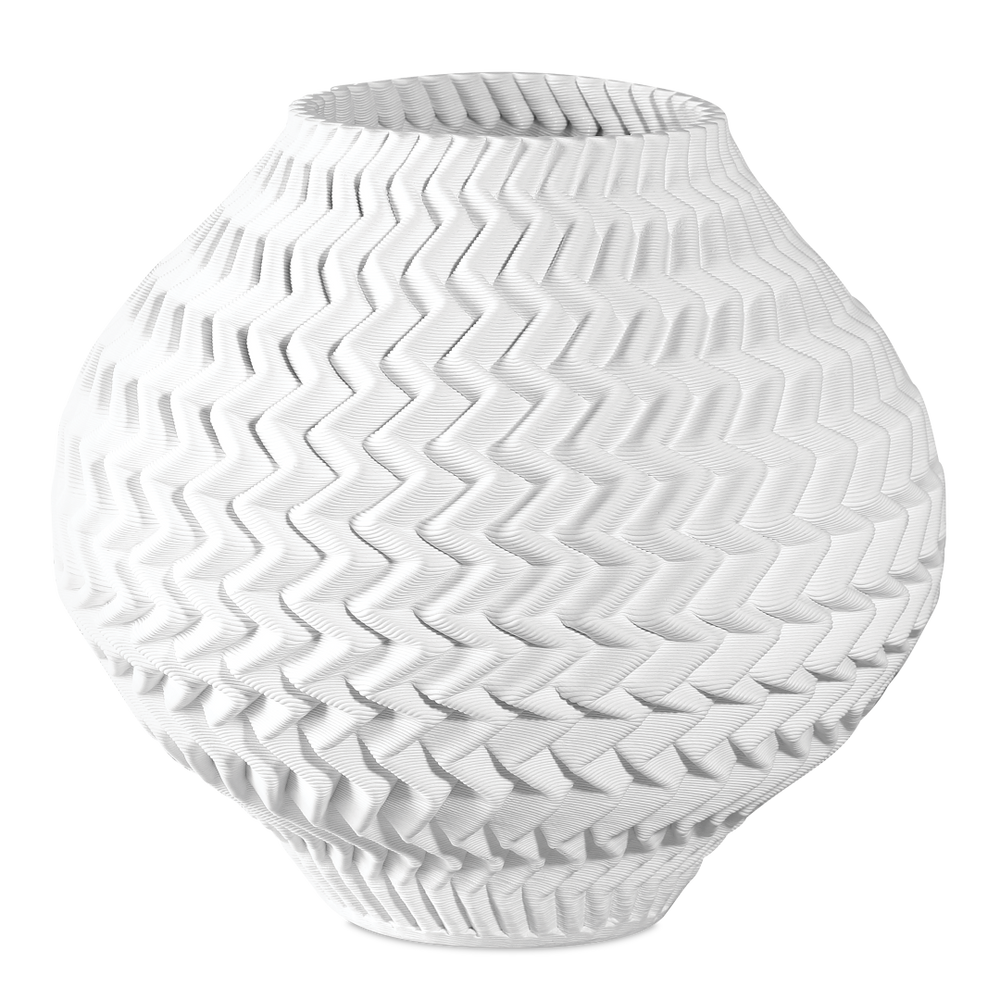 Plisse Contemporary 3D-Printed Ceramic Vase - A Timeless Blend of Modern Design and Artisan Craftsmanship