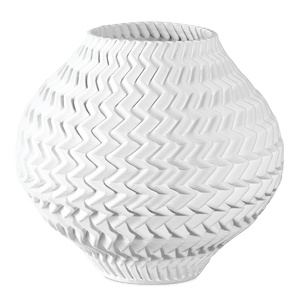 Plisse Contemporary 3D-Printed Ceramic Vase - A Timeless Blend of Modern Design and Artisan Craftsmanship