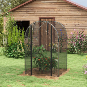 English Elm Outsunny Walk-in Crop Cage Galvanized Steel Frame Mesh Netting Garden Bed Cover W2225P174486