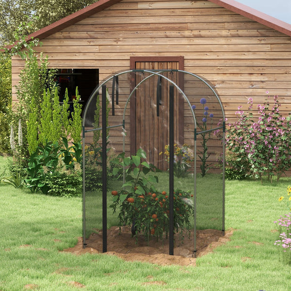 English Elm Outsunny Walk-in Crop Cage Galvanized Steel Frame Mesh Netting Garden Bed Cover W2225P174486