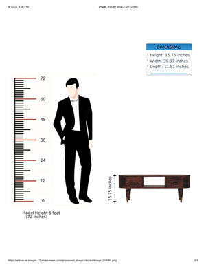 English Elm Solid Mango Wood Media Unit With Two Drawers & Open Shelf, Stylish Storage For Modern Interiors B182P372155-GIGA