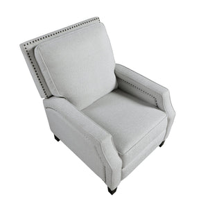 English Elm Push Push Back Reclining Chair Gray Chenille with Nailhead Trim Transitional Comfort Seat Recliner 93 B011P264613