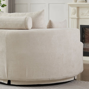 English Elm 55''l 55'l Chenille Foam Swivel Lounge Chair Plush 360 Rotation Modern Seating for Any Room W834S00592