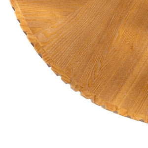 English Elm 35.4 Modern Round Retro Coffee Table with Solid Wood & MDF, Sturdy 110lb Capacity, Stylish Centerpiece Natural W757P241081