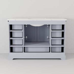 English Elm Dark Grey Single-Sink Vanity 48" W - Modern Design With Soft-Close Doors, Ample Storage & Durability B2731P258210