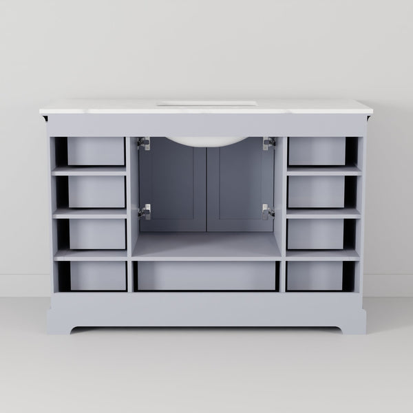 English Elm Dark Grey Single-Sink Vanity 48" W - Modern Design With Soft-Close Doors, Ample Storage & Durability B2731P258210