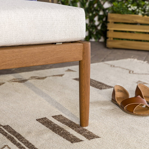 English Elm Walker Edison - Modern Outdoor Spindle Style Armless Sectional crafted from responsibly sourced eucalyptus with weather-resistant linen cushions and easy assembly instructions for durable, eco-friendly patio comfort Brown 37 L x 28 W x 14.5 H B185P326700