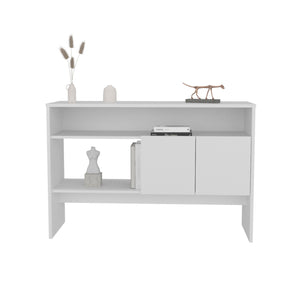 English Elm Console sleek engineered wood console table with two doors and three shelves for stylish storage White 48.82 L x 18.9 W x 4.72 H B097P250861