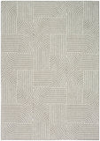 Nourison Textured Home TXH02 Machine Made Power-loomed Borderless Design Indoor Only Modern Scandinavian Rug Grey Ivory, Grey Ivory 100% Polyester 841491141595