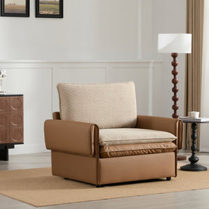 English Elm Modern Oversized Accent Chair – Versatile Single Sofa Lounge For Living Room & Bedroom Comfort W2997P294037