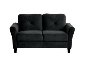 English Elm Couch Luxurious Black Velvet Sectional Set 1+2+3 - Modern Comfort For Stylish Living Spaces! W2121S00011