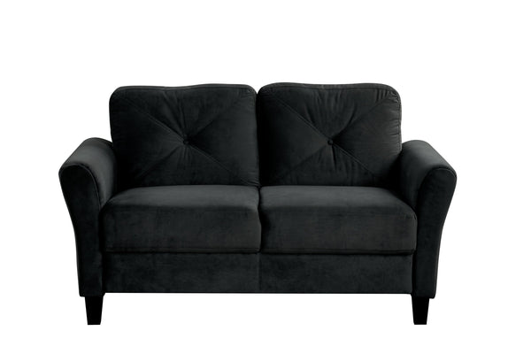 English Elm Couch Luxurious Black Velvet Sectional Set 1+2+3 - Modern Comfort For Stylish Living Spaces! W2121S00011