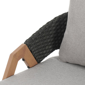 English Elm Christopher Knight Home® - Patio Weather-Resistant Wicker Chairs with Removable Water-Repellent Cushions, Durable Steel Frame Set Grey,Teak 39.5 L x 27 W x 16.5 H N776P271809L