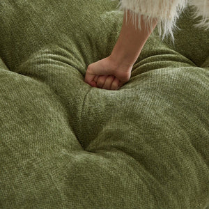 English Elm 99.2" Chenille Modern Deep Seat Sofa with Cloud-Like Cushioning, Zippered Arm Pads & Solid Wood Frame Green W1193S00149