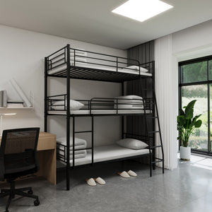 English Elm Black Metal Loft Bed with Built-in Desk Rgb Led Lighting and Charging Station Black W1671S00002