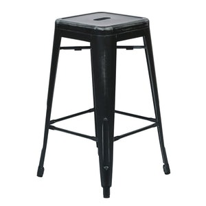 OSP Home Furnishings Bristow 26" Antique Metal Barstools Antique Black
