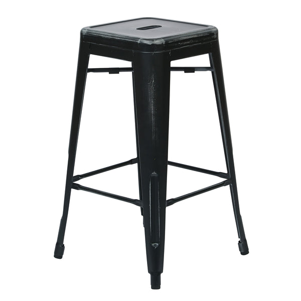 OSP Home Furnishings Bristow 26" Antique Metal Barstools Antique Black