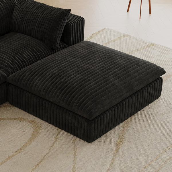 English Elm Cloud Modular Corduroy Sofa Feather Filled Deep Seat Sectional for Living Room W2824P324523