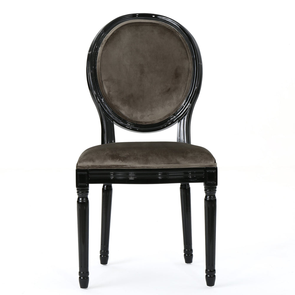 English Elm Christopher Knight Home® - Kd Dining Chair - Elegant Grey Velvet Upholstered Seat With Iconic Round Backrest & Fluted Legs 60352.00NVLT