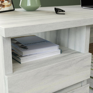 English Elm Desk, White corner work desk with smooth-glide drawers, file storage, durable engineered wood, 52" x 23" x 30" B356P367794