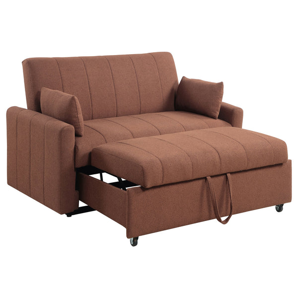 English Elm Westwind Bouclé Channel Tufted Sleeper Sofa with Pull Out Bed for Guest Rooms Copper B062P451685