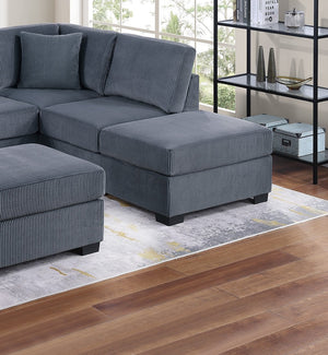 English Elm Contemporary 3-Piece Sectional Sofa Set in Ash Black Corduroy with RAF/LAF Chaise, Tufted Seats, Pillows - Stylish Low-Profile Design Dark Gray 34 L x 26 W x 45 H B011S01767