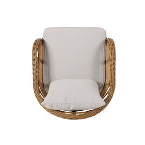 English Elm Christopher Knight Home® - Mcbrayer Wicker Patio Chair Set of 2 with Water-Resistant Cushions, Aluminum Frame, Beige-Brown Comfort 65042.00LBRN