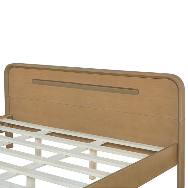 English Elm Christopher Knight Home® - Pine Solid Wood Queen Bed - Rustic Yellow Finish, Easy Assembly, No Box Spring Needed, Sturdy Design N770P291028N_N770P291029N