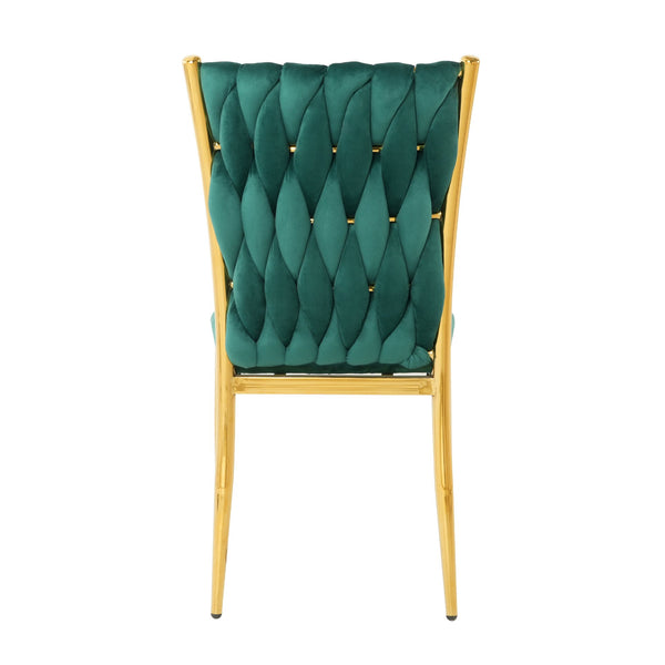 English Elm Modern Velvet Dining Chairs Set of 4 with Gold Legs Curved Back Kitchen Bedroom W210P271009