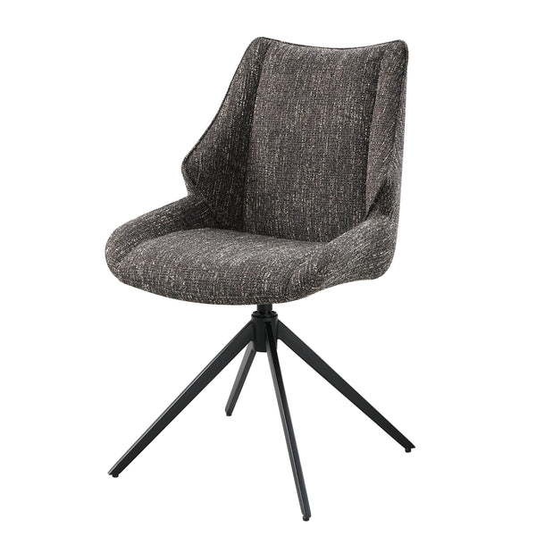 English Elm Malika Brown Gray Chenille Swivel Side Chair Set of 2 — Padded 360° Comfort, 21"W Seat, 220 lb Capacity B2726P383864