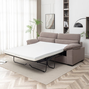 English Elm 2-Seater Sofa Bed – Chic Mid-Century Modern Convertible Sleeper, Space-Saving Design For Any Room B347P409828