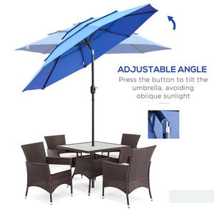 English Elm Outsunny 9Ft Elegant Patio Umbrella With Crank & Tilt - Durable Outdoor Market Shade For Decks & Lawns W2225P200444-GIGA