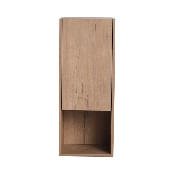 English Elm 12" Bathroom Side Cabinet with Soft-Close Hinges, Wall-Mounted Floating Oak Finish, Space-Saving Storage W999P283315
