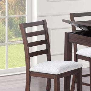 English Elm Contemporary 6Pc Counter Height Dining Set With Lift-Top Table, Storage Bench & Ladder-Back Chairs B011S01894