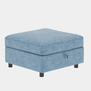 English Elm Modular Sectional Sofa With Storage - Convertible & Customizable Sleeper Set In Elegant Antique Blue W680S00018