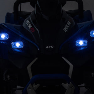 English Elm 24v Kids Electric Atv Xxxl Off-road Ride on with Remote Parental Control and Bluetooth Blue W1578P228313