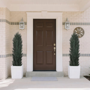 English Elm 5ft Faux Cypress Trees Set of 2 Realistic Tall Greenery for Entryway or Patio W2945P322224
