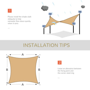 English Elm Sun Shade Sail Canopy Woven Polyethylene Uv Blocking Outdoor Patio Pool Cover T3971P382346