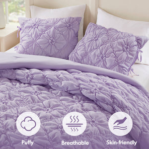 English Elm 3PCS King Comforter Set with Plush Microfiber Fill, Oversized 102"x88" Comforter and Shams Purple 16.93 L x 12.99 W x 7.87 H B035P366527