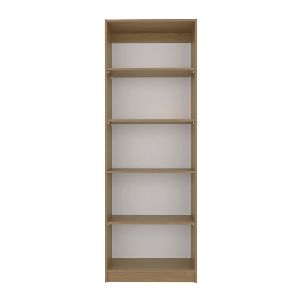 English Elm Verdi Bookcase Xs - Stylish 4-Shelf Storage Solution In Macadamia/White For Small Spaces B092P315585-GIGA