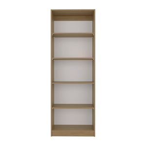 English Elm Verdi Bookcase Xs - Stylish 4-Shelf Storage Solution In Macadamia/White For Small Spaces B092P315585-GIGA