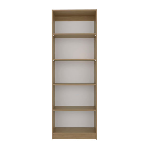 English Elm Verdi Bookcase Xs - Stylish 4-Shelf Storage Solution In Macadamia/White For Small Spaces B092P315585-GIGA