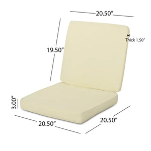 English Elm Christopher Knight Home® - Carolina Club Chair Cushion Set - Cream, Weather-Resistant Comfort For Outdoor Living, Set Of 2 N775P270212C