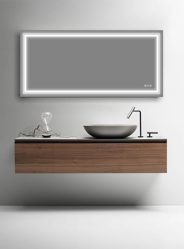 English Elm 6028 Frameless Led Bathroom Mirror with Anti Fog Tempered Glass and Touch Dimmer W2704P215140