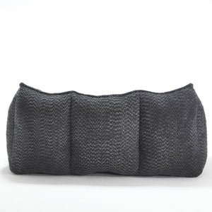 English Elm Soft Plush Foam Beanbag Chair for Two People, Square Recliner Sofa With Superfiber Comfort Embrace Black W1996P252276